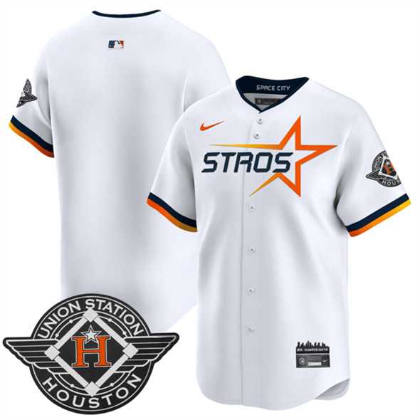 Mens Houston Astros Blank White 2025 City Connect Limited Stitched Jersey Dzhi
